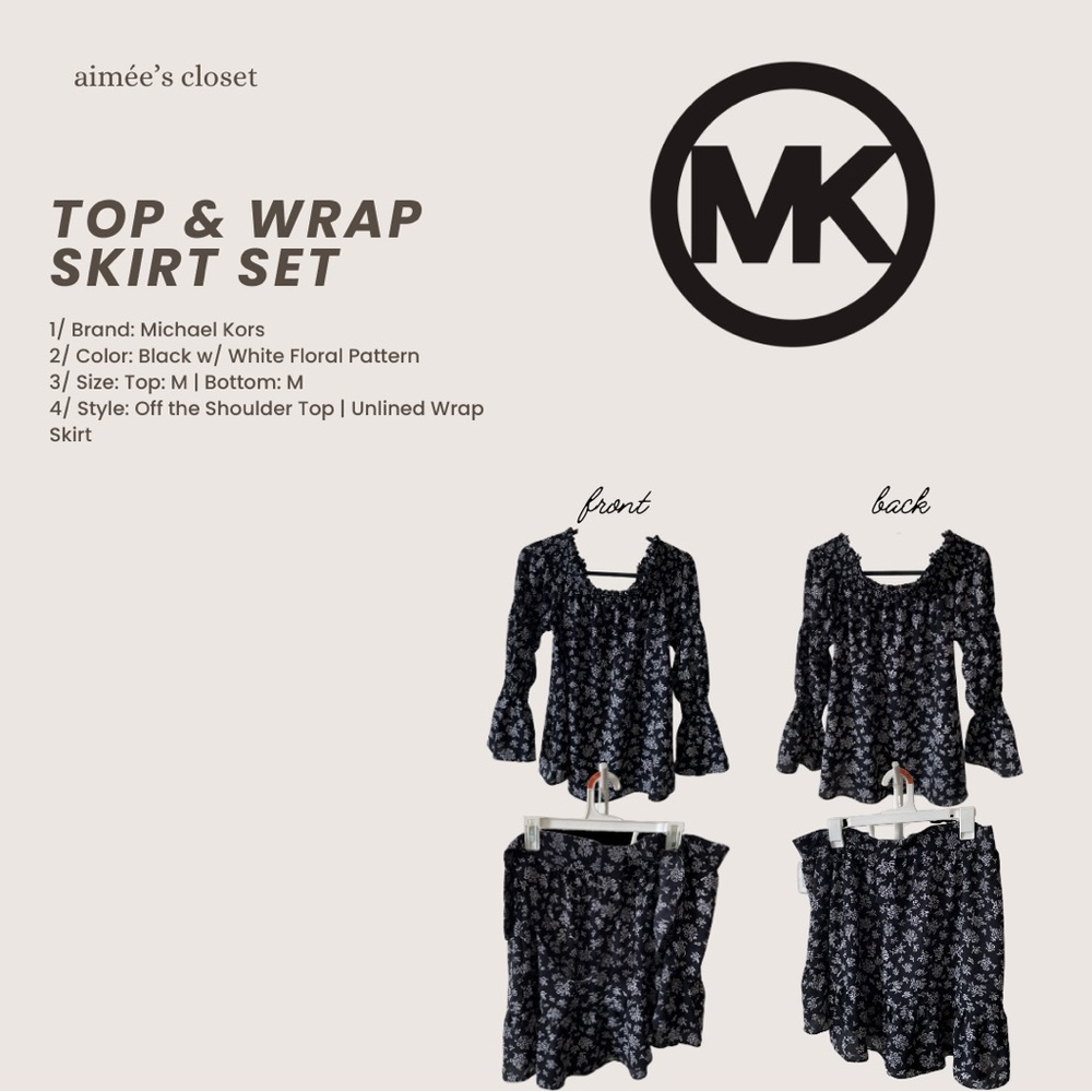 Michael Kors Black and White Floral Set